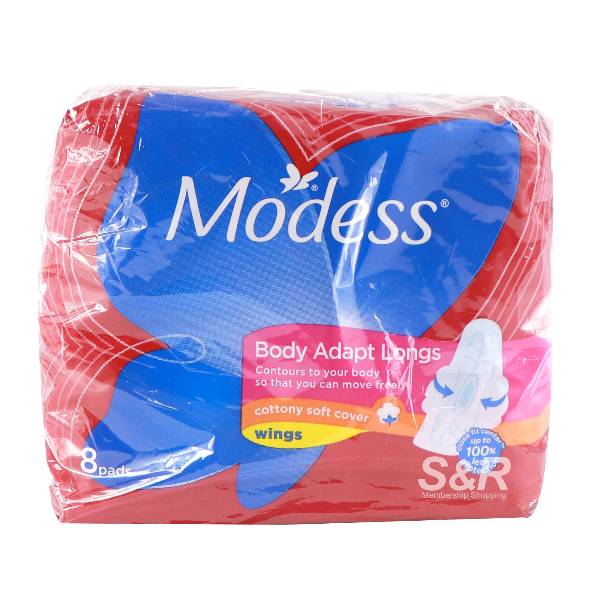 Modess Body Adapt Long Napkins 8pcs Modess Body Adapt Long Napkins 8pcs